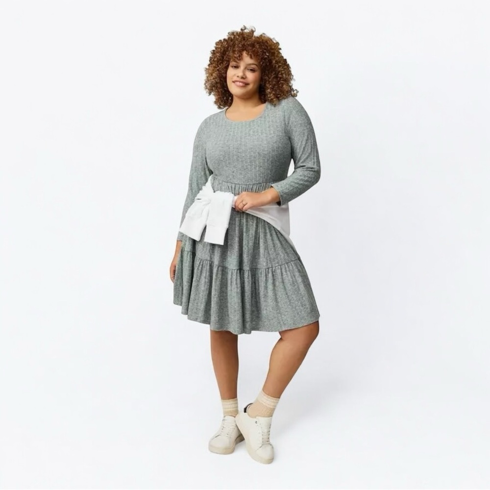 NWT Torrid Tiered Skater Mini Dress Dark Forest